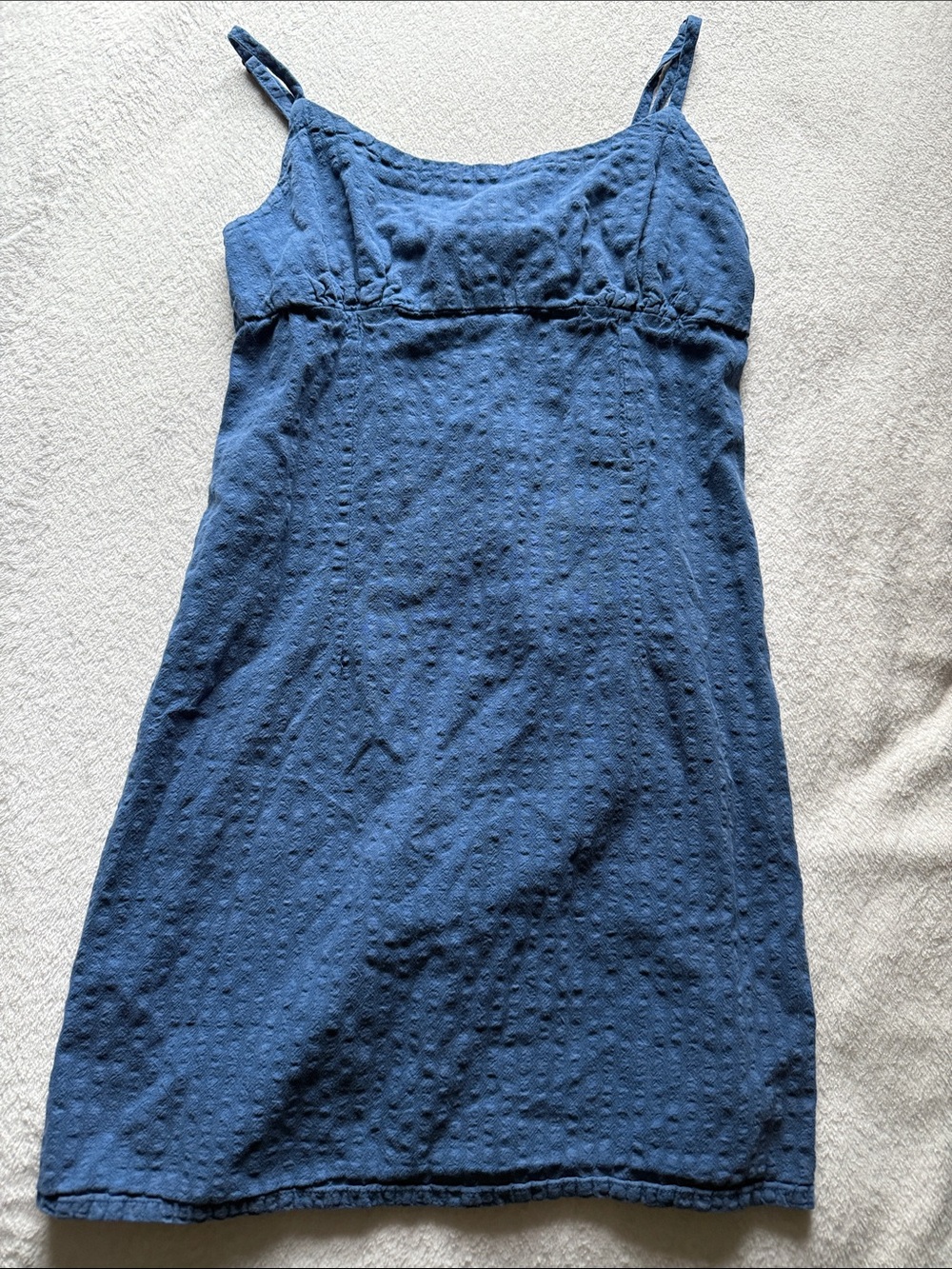 Navy Blue Dotted Sundress with Adjustable Straps